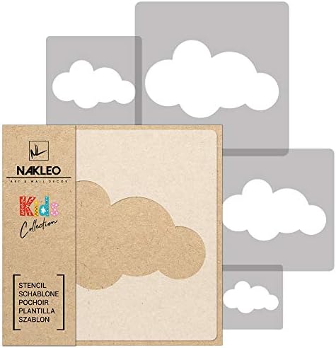 Nakleo 5 PCS plastične šablone za višekratnu upotrebu - Cloud Cloudlet Nimbus 2 - 13.4 do 3.5 - uzorak djeca djeca slikaju predložak