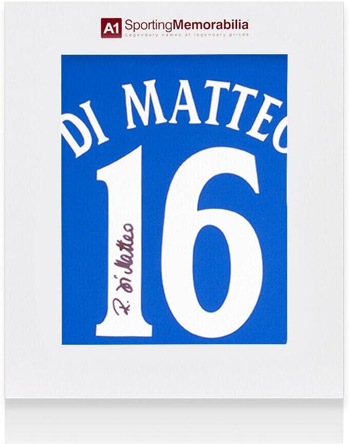 Roberto di Matteo potpisana košulja Chelsea - 2000, broj 16 - Poklon kutija - Autografirani nogometni dresovi