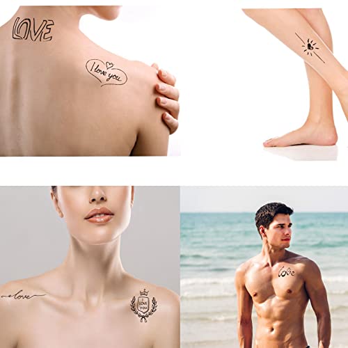 Tattoonova 6 listova privremena tetovaža tinejdžerskih tinejdžera zaslona favorizira ljubav s rukavima lice tijelo srce lažne tetovaže