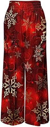 Božićni visoki struk znojne hlače žene cinch dno joggers s džepovima sa dnevnim boravcima vrećaste hlače za trčanje hlača