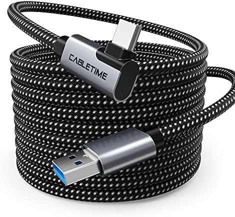 CableTime Link kabel kompatibilan za Oculus Quest 2 16ft, VR kabel za slušalice Brzo Charing i PC prijenos podataka USB C 3.2 Gen1