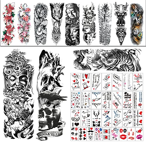 12 komada hladne predimenzionirane ručke privremene rukave za tetovaže za muškarce i žene 170*480 mm 30 komada malih svježih naljepnica