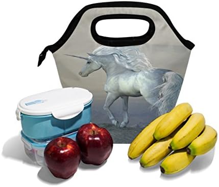VIPSK torba za ručak za odrasle/muškarce/žene/djecu, bijela kutija za ručak jednorog, vodootporna vanjska putovanja piknik nošenje