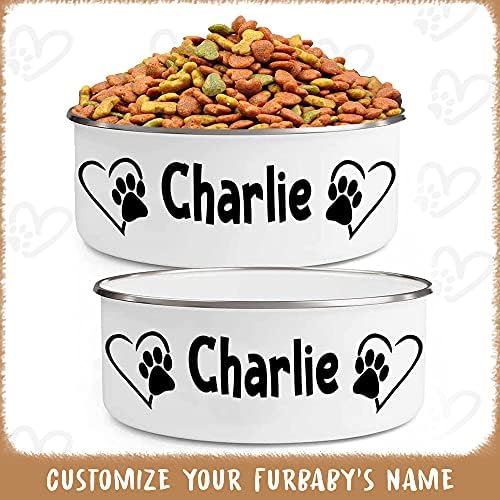 Personalizirana zdjela za kućne ljubimce za suhu ili mokru hranu i vodu, zdjele za pse i mačke s prilagođenim imenom i dizajnom kućnih