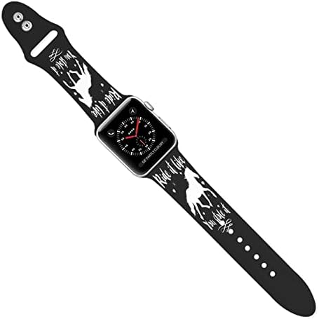 Konjsko jahanje Smiješno originalno tiskano uzorak Apple Watch - Mekani i izdržljivi silikonski Apple Watch Band Jednostavno za instalaciju